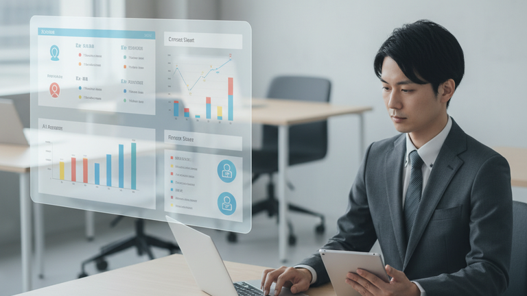 AIと営業担当者が協働する未来のオフィス風景
