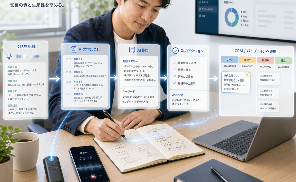営業AI文字起こしで商談記録を成果へ変える方法