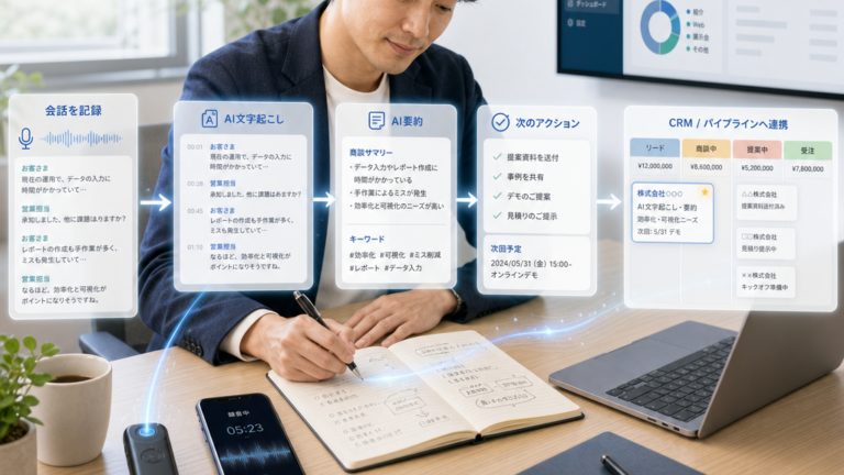 営業AI文字起こしで商談記録を成果へ変える方法
